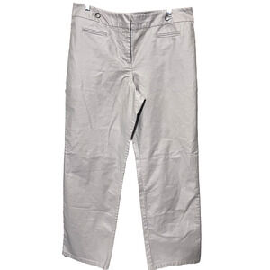 Ann Taylor Womens Pants Beige 14 Chinos High Rise Wide Leg Career Minimalist